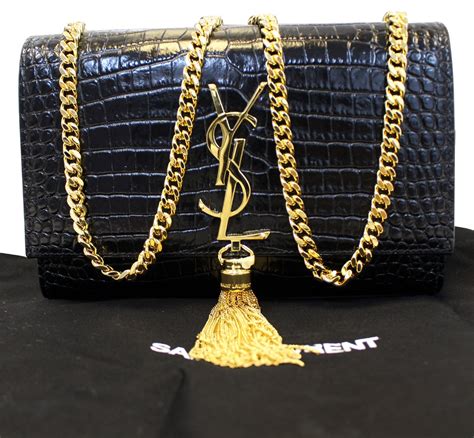 black ysl clutch|ysl crocodile clutch.